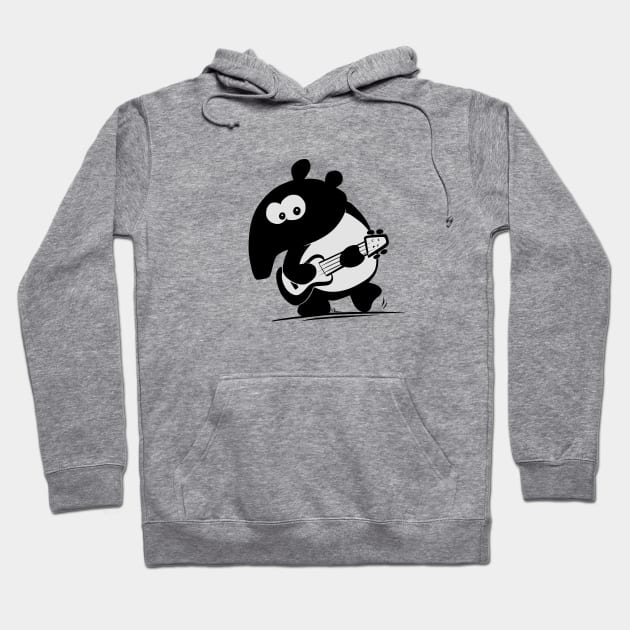 Funny Cute Musical Tapir Little Guitar Ukulele Hoodie by SkizzenMonster